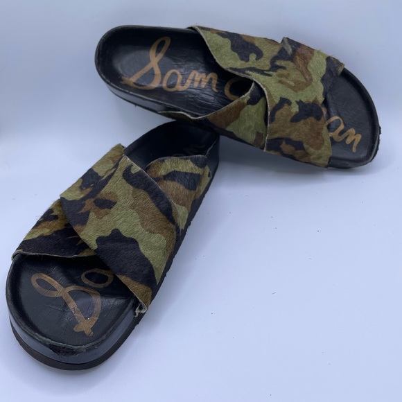 Sam Edelman Adora Camo Cowhide Criss Cross Sandals - Picture 3 of 4